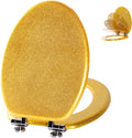 Elongated Glitter Toilet Seat 18.5in - Quiet Close, Quick Release