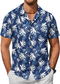 Mens Hawaiian Shirt Short Sleeve Button Down - Breathable Summer Style