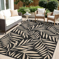 OLANLY Waterproof Outdoor Rug 9x12 ft - Reversible Leaf Patio Mat