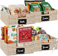 Water Hyacinth Pantry Baskets Set of 4 with Chalkboard Labels