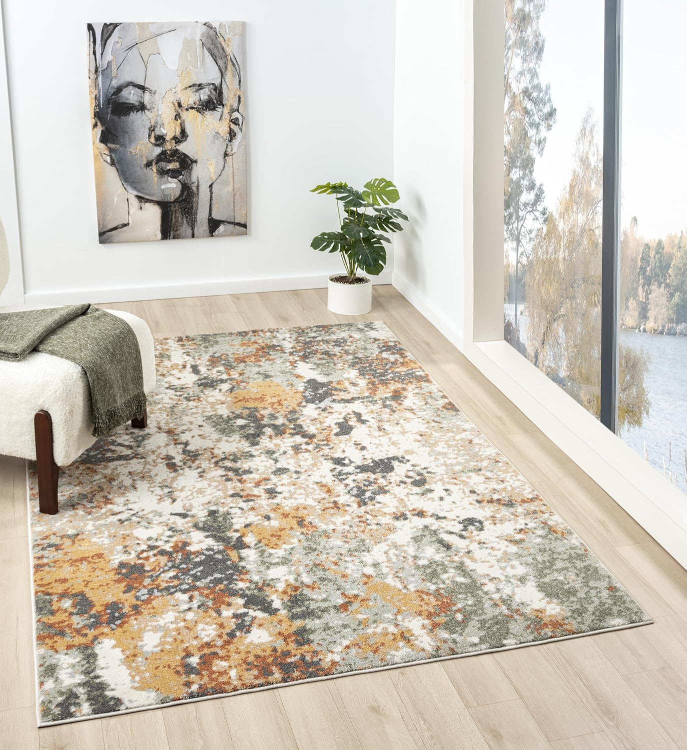 Keen Home Design Area Rugs - Non-Shedding Abstract 4x6 Multi