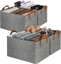 Closet Storage Baskets - Collapsible Fabric Shelf Bins, 4-Pack