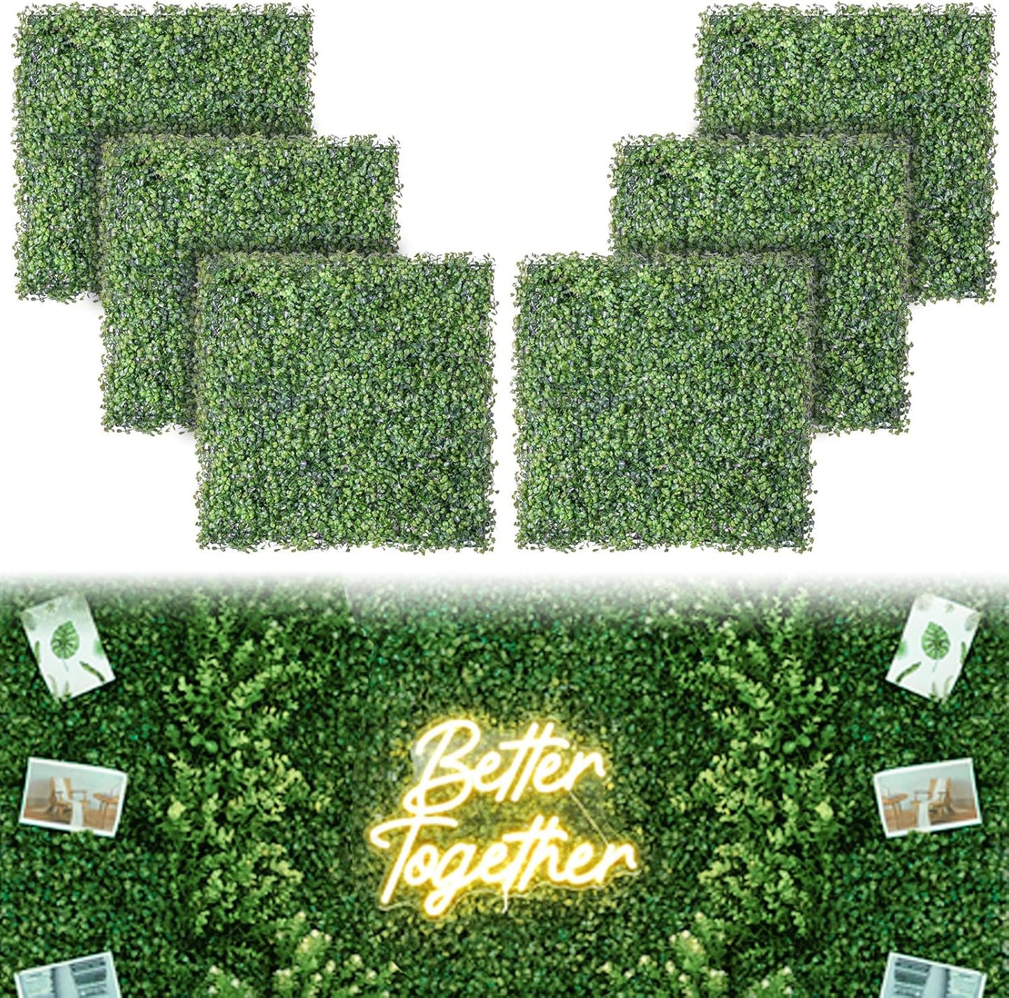 Luyue 6PCS Boxwood Panels for Stunning Greenery Backdrop
