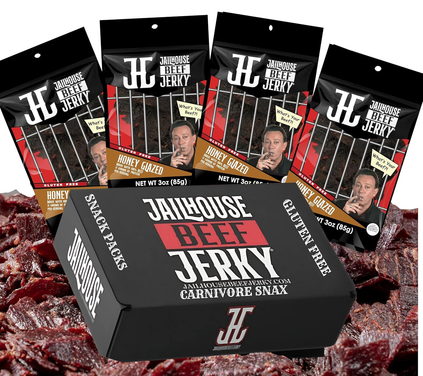 JailHouse Beef Jerky Honey Glaze - High-Protein Snack Fuel