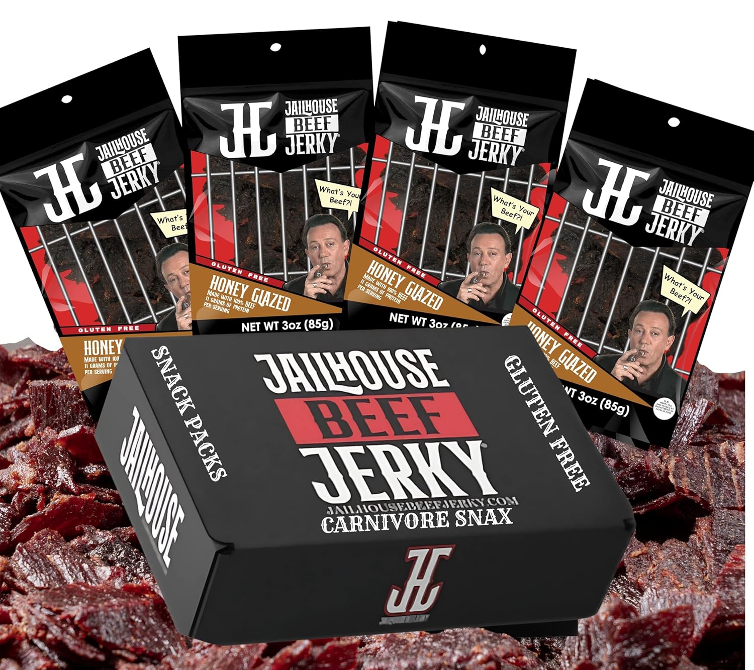 JailHouse Beef Jerky Honey Glaze - High-Protein Snack Fuel
