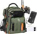 Fishing Backpack with Hydration Bladder & 2 Tackle Boxes - Organized