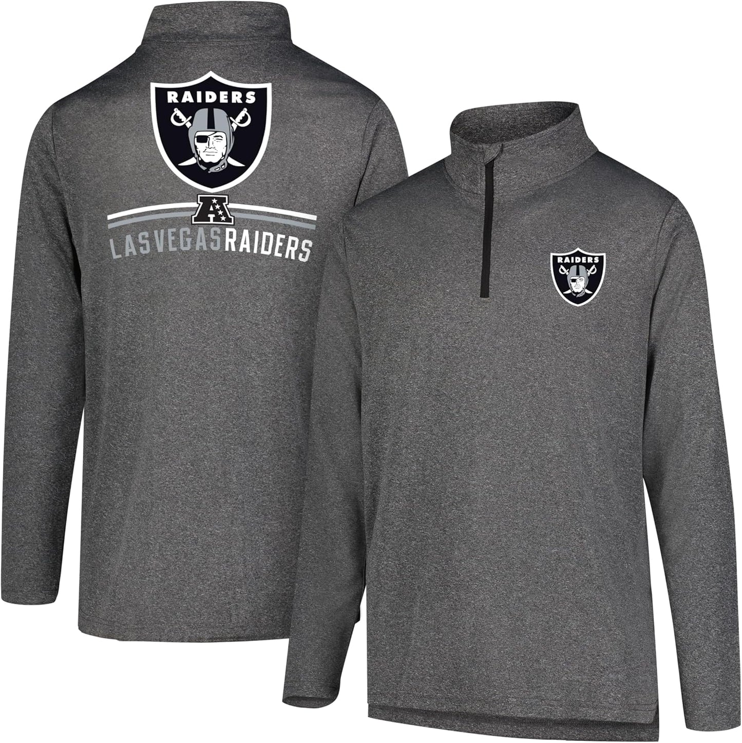 Ultra Game Men's NFL Official Super Soft Quarter Zip T-Shirt