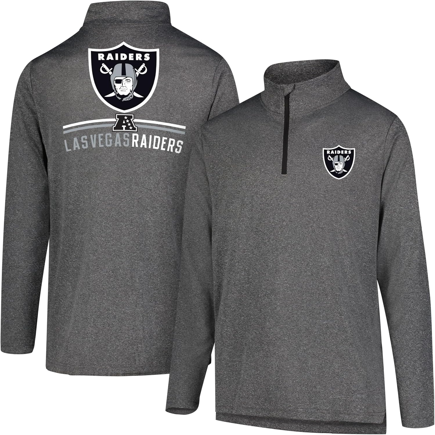 Ultra Game Men's NFL Official Super Soft Quarter Zip T-Shirt