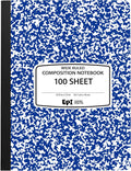 EPI Wide Ruled Marble Composition Notebook Blue 48-Pack
