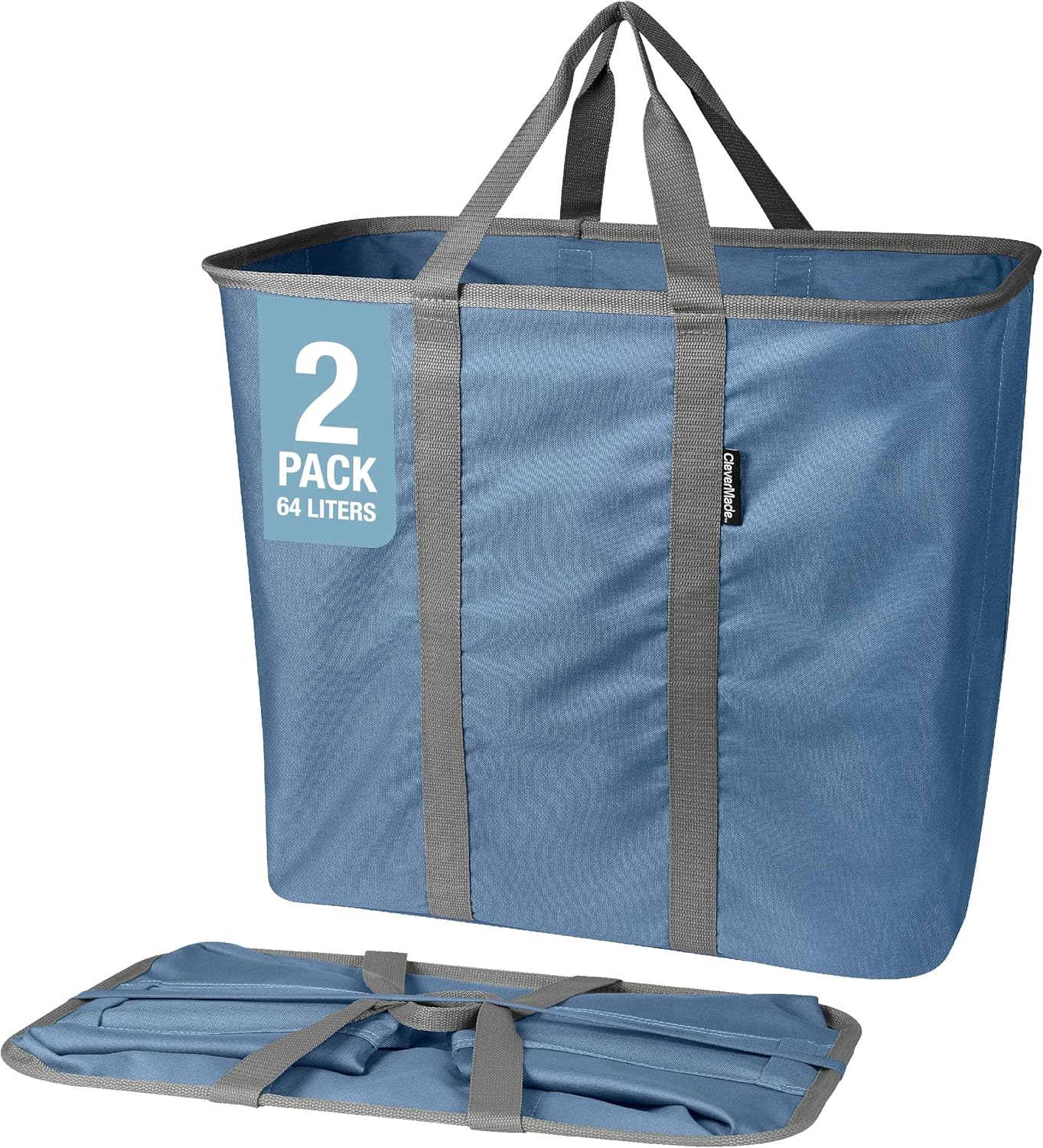 CleverMade Collapsible Laundry Caddy - Versatile 2-Pack Storage