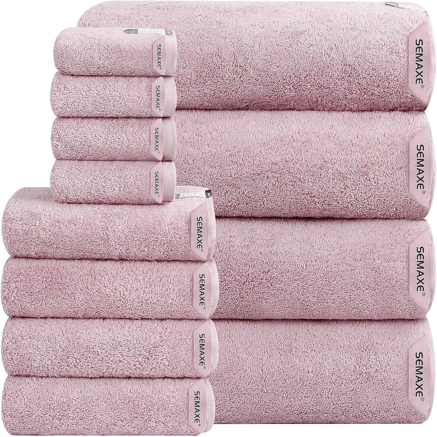 SEMAXE 12-Piece Family Bathroom Towel Set - Ultra-Soft Cotton
