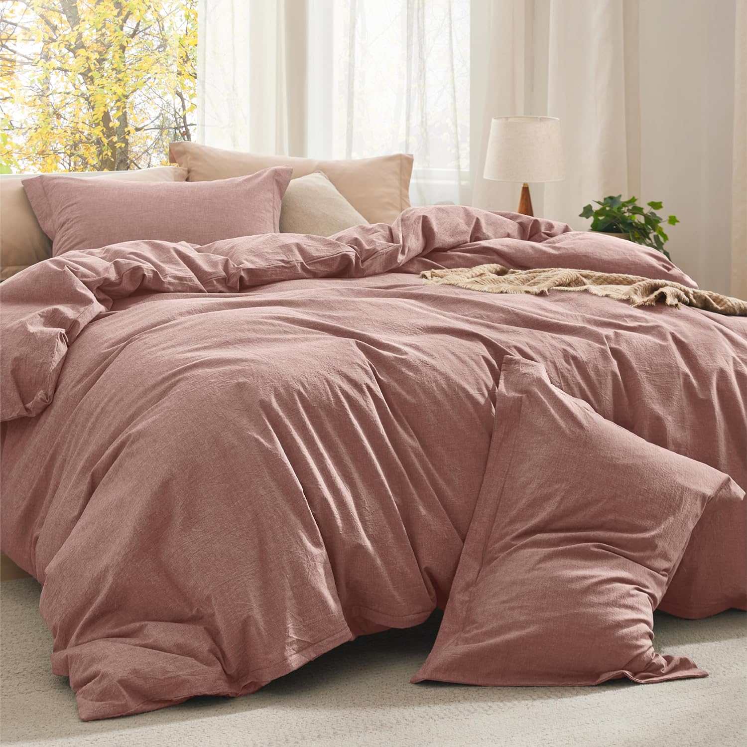 Bedsure Comforter Set King Size - Cozy Cotton Soft Bed Set