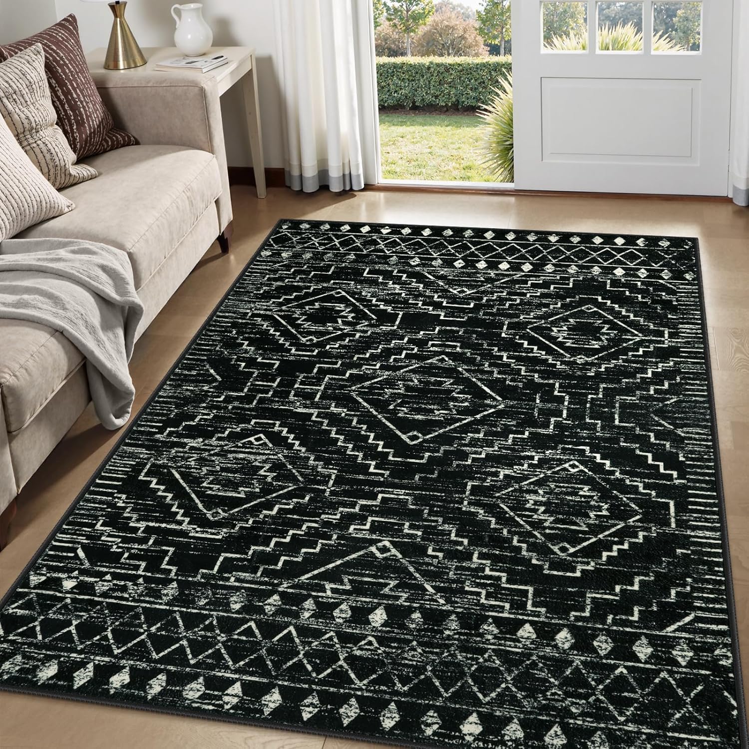 Wonnitar Moroccan Washable Area Rug 5x7 for Living Room