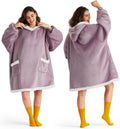 Bedsure Lavender Blanket Hoodie for Women & Kids - Sherpa Oversized
