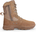 Men's Military Tactical Work Boots with Side Zipper - Desert Combat 8