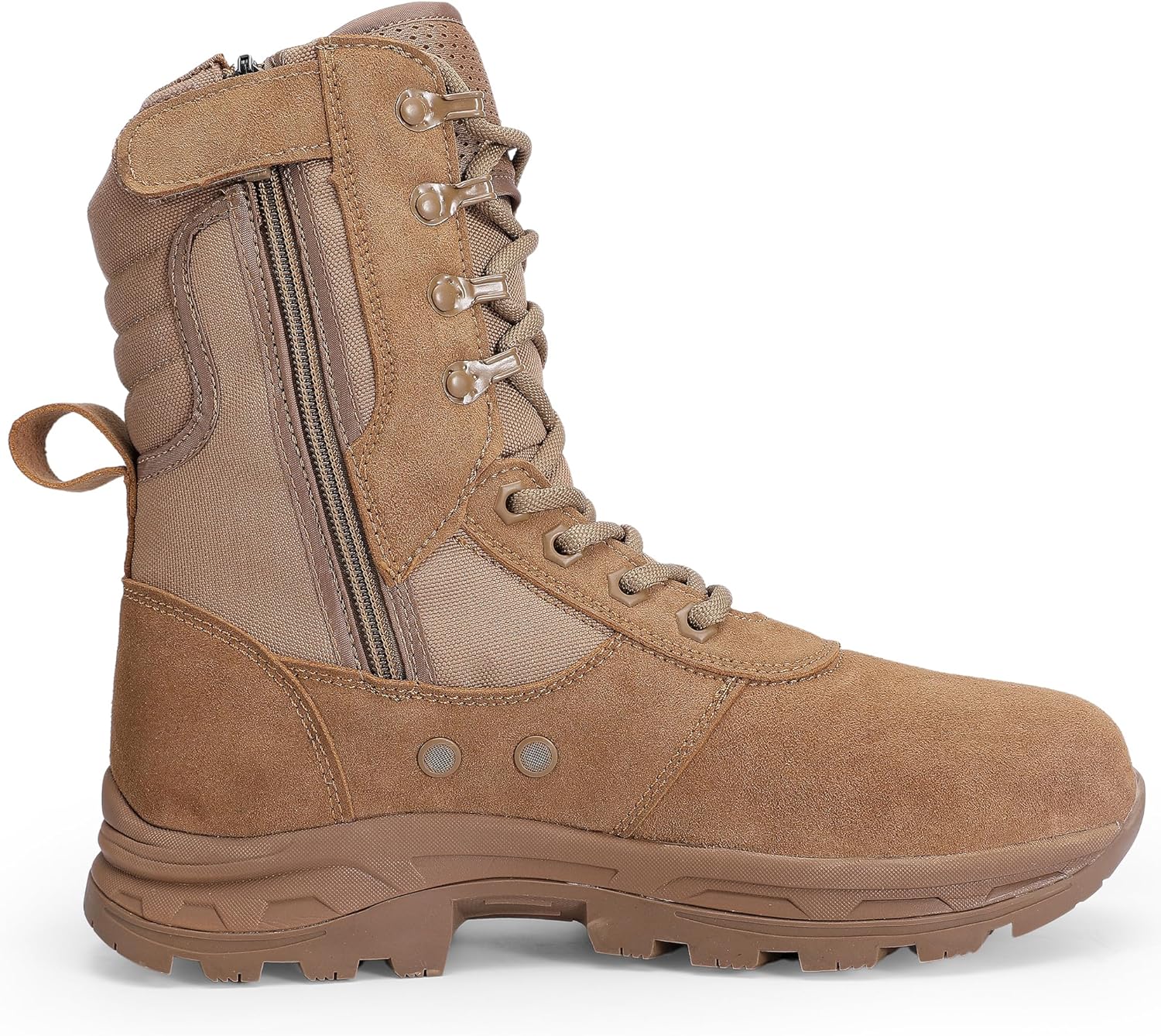 Men's Military Tactical Work Boots with Side Zipper for Comfort