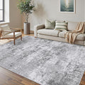 Washable Gray Area Rug 5x7 Modern Abstract Living Room Carpet