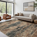 Area Rugs 8x10 Stone Rust Modern Machine Washable Rug - Low Pile