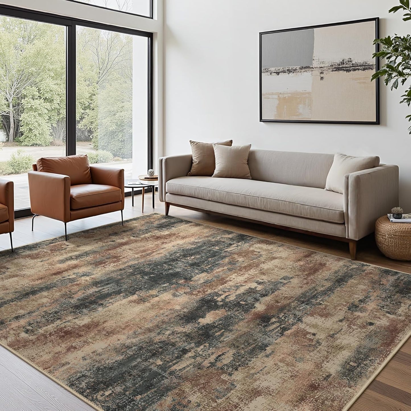 Modern Abstract 8x10 Area Rugs for Living Room and Bedroom