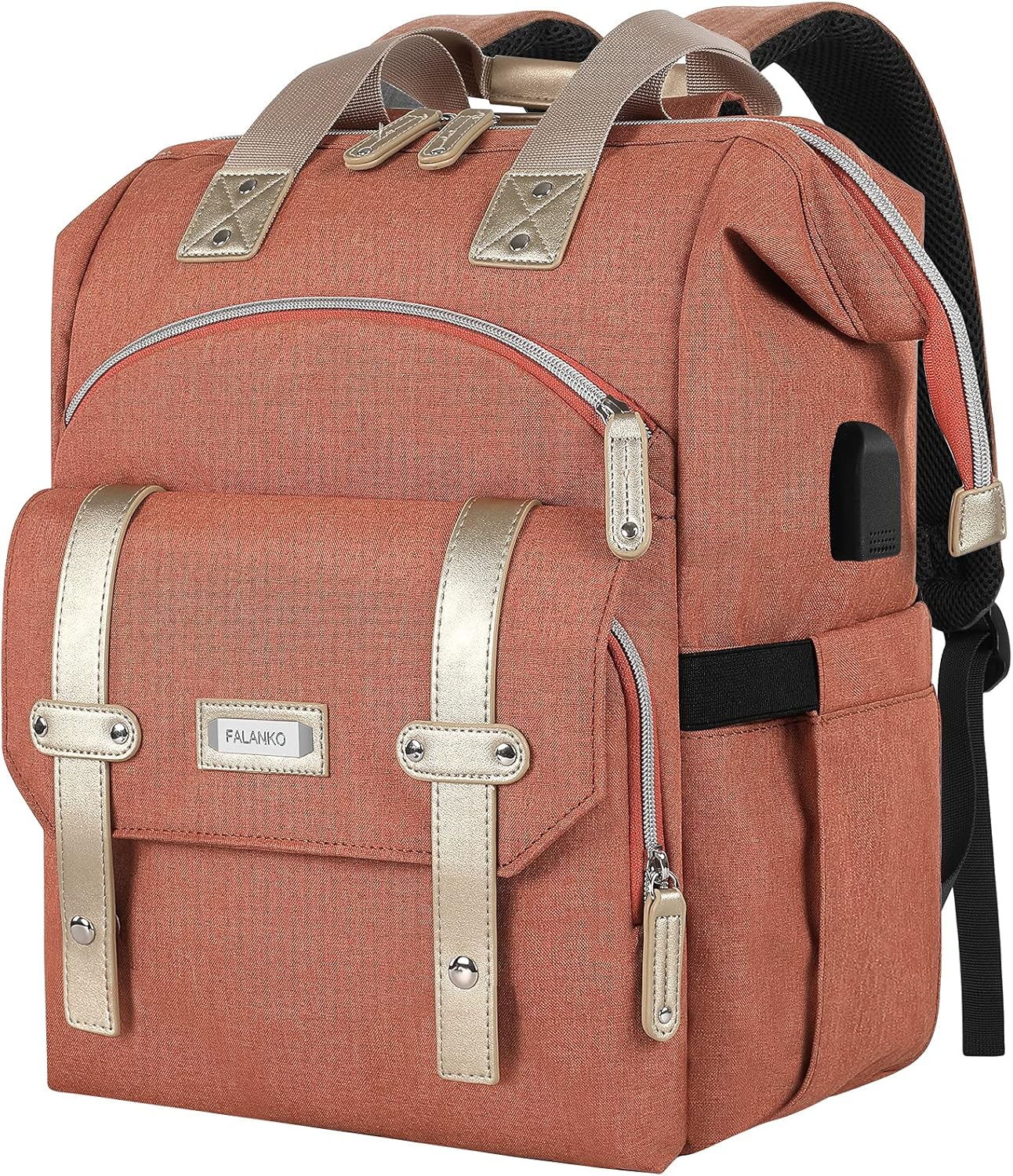 Large Waterproof Laptop Backpack for Women with USB Charging Port
