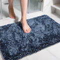 Light Blue Chenille Bath Rug 36x24 in - Thick Absorbent Mat