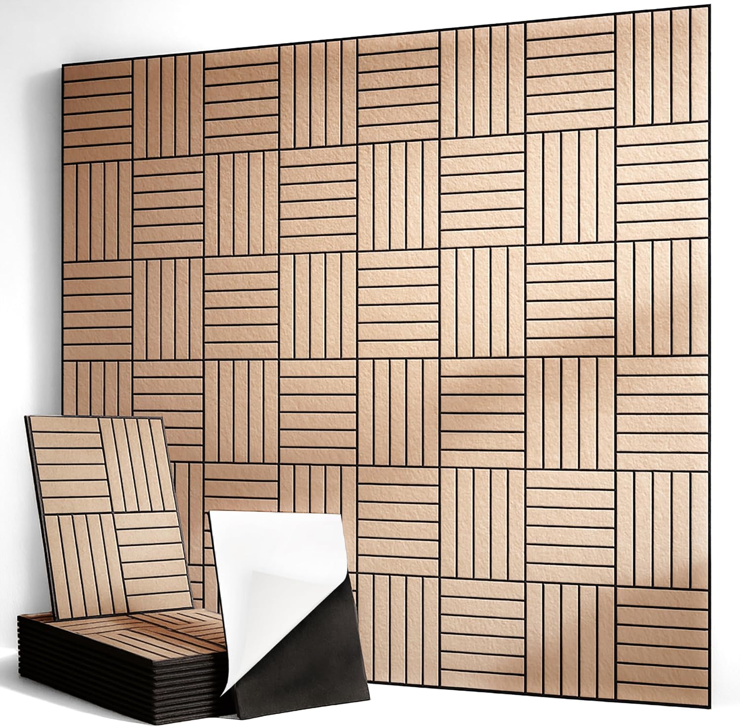 12-Pack Acoustic Panels for Sound Absorption and Style