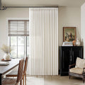Pinch Pleat Linen Curtains 100 x 90 in - Thick Semi Sheer Panel