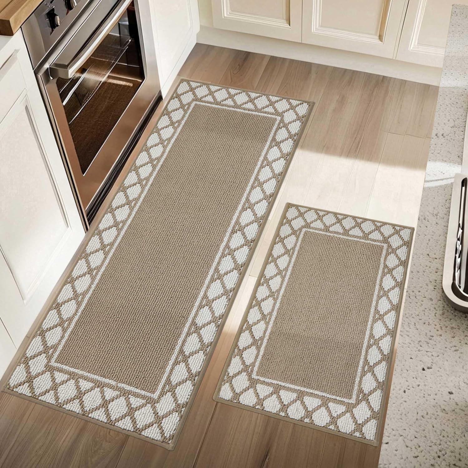 COSY HOMEER Washable Kitchen Rugs Set of 2 Non-Slip Mats