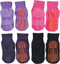 Leeshow 4Pairs Non Slip Trampoline Socks for Kids - Safe Grip for Play