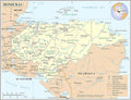 Palmetto Posters 24x31 Laminated Political Map of Honduras - Frame