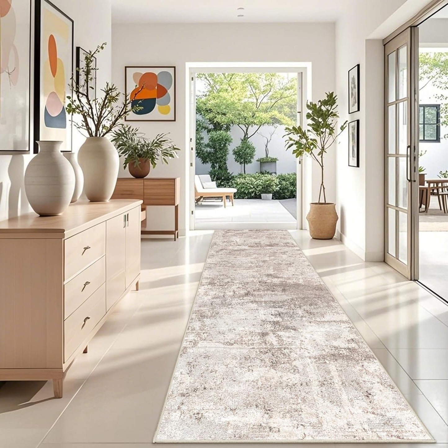 RUUGME Washable 4x12 Rug - Soft Abstract Runner for Home Decor