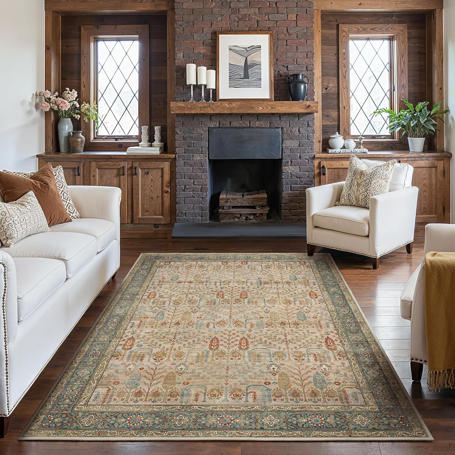 GENIMO Vintage Area Rug 5x7 for Living Room and Bedroom