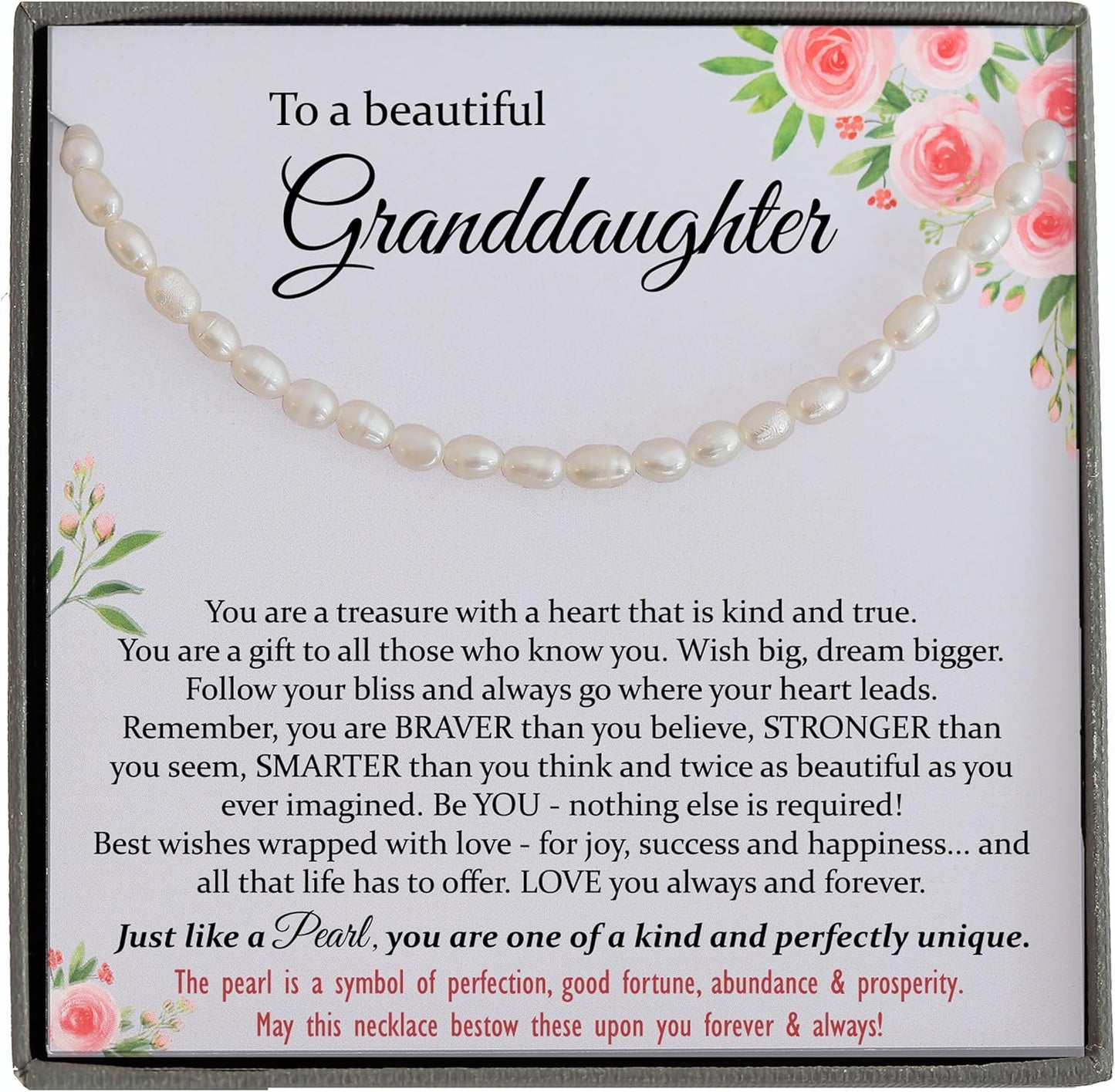 Heartfelt Gift for Granddaughter with Meaningful Jewelry Poem