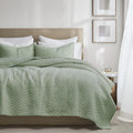 palassio Sage Green 100% Cotton King Quilt Set - Lightweight Comfort