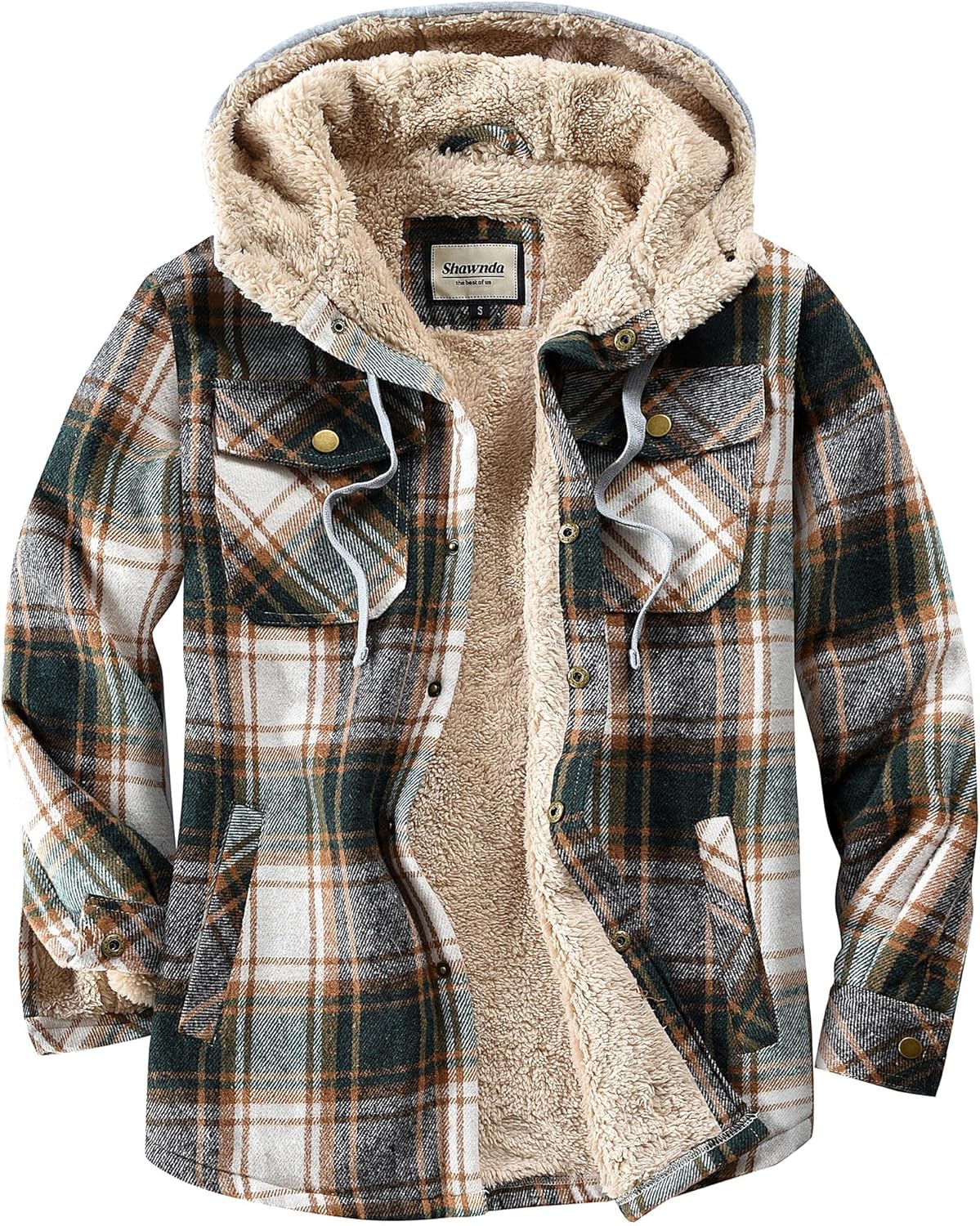 Men's Sherpa Hooded Flannel Jacket for Ultimate Comfort