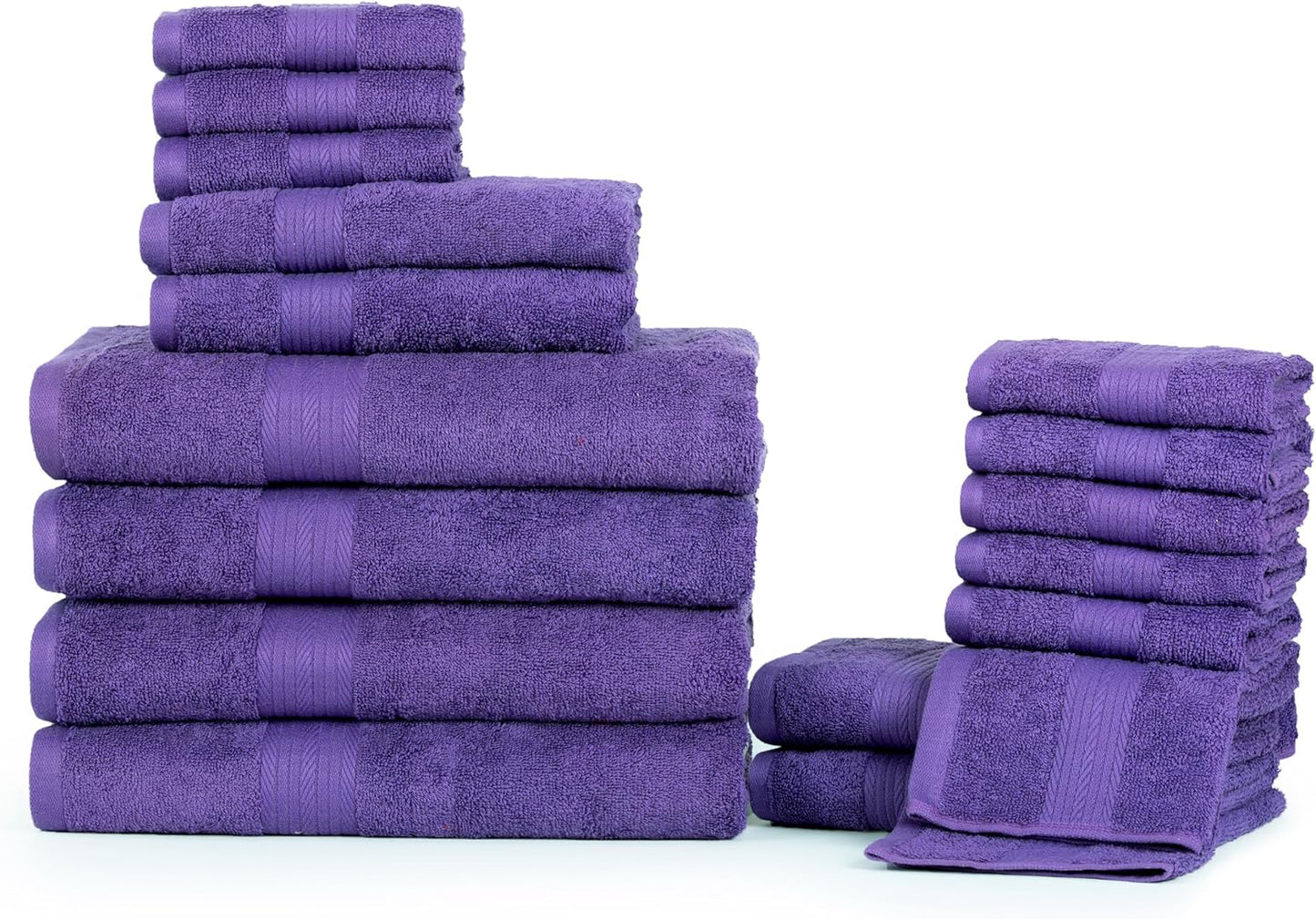 Ample Decor Bathroom Towel Set of 18 - Soft and Absorbent