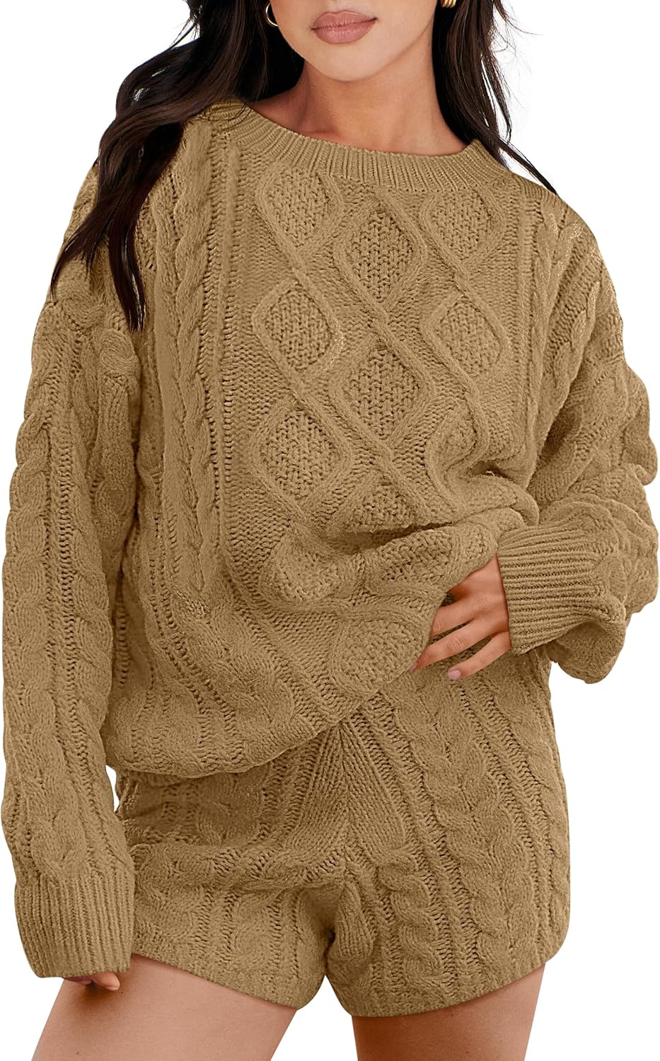 Stylish 2 Piece Sweater Lounge Set for Women by ANRABESS