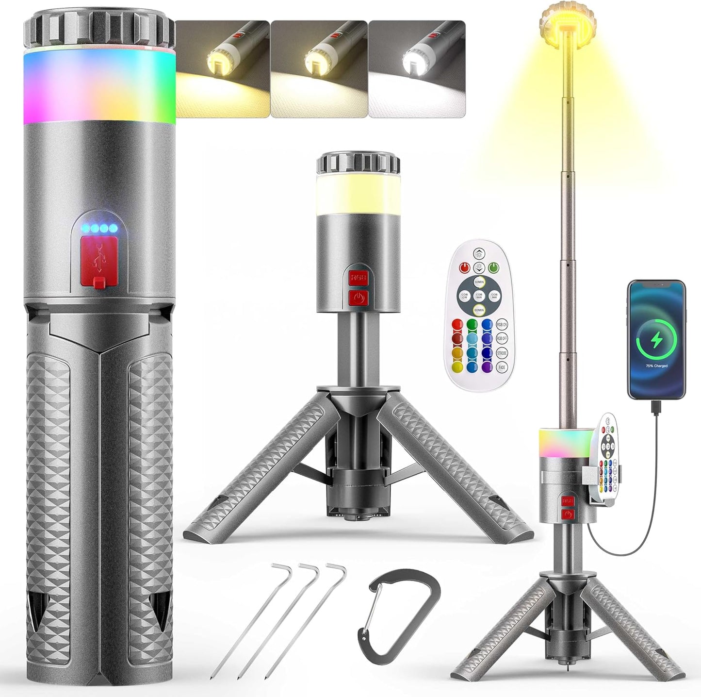 Favourlite Telescopic Lantern: 15 Color Temperatures, Rechargeable, 10000mAh
