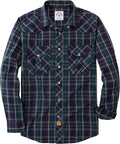 Dubinik Pearl Snap Shirts for Men Long Sleeve Western - Classic Plaid