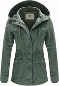 WenVen Women's Cotton Military Jacket Lightweight Anorak (Style 63WW)