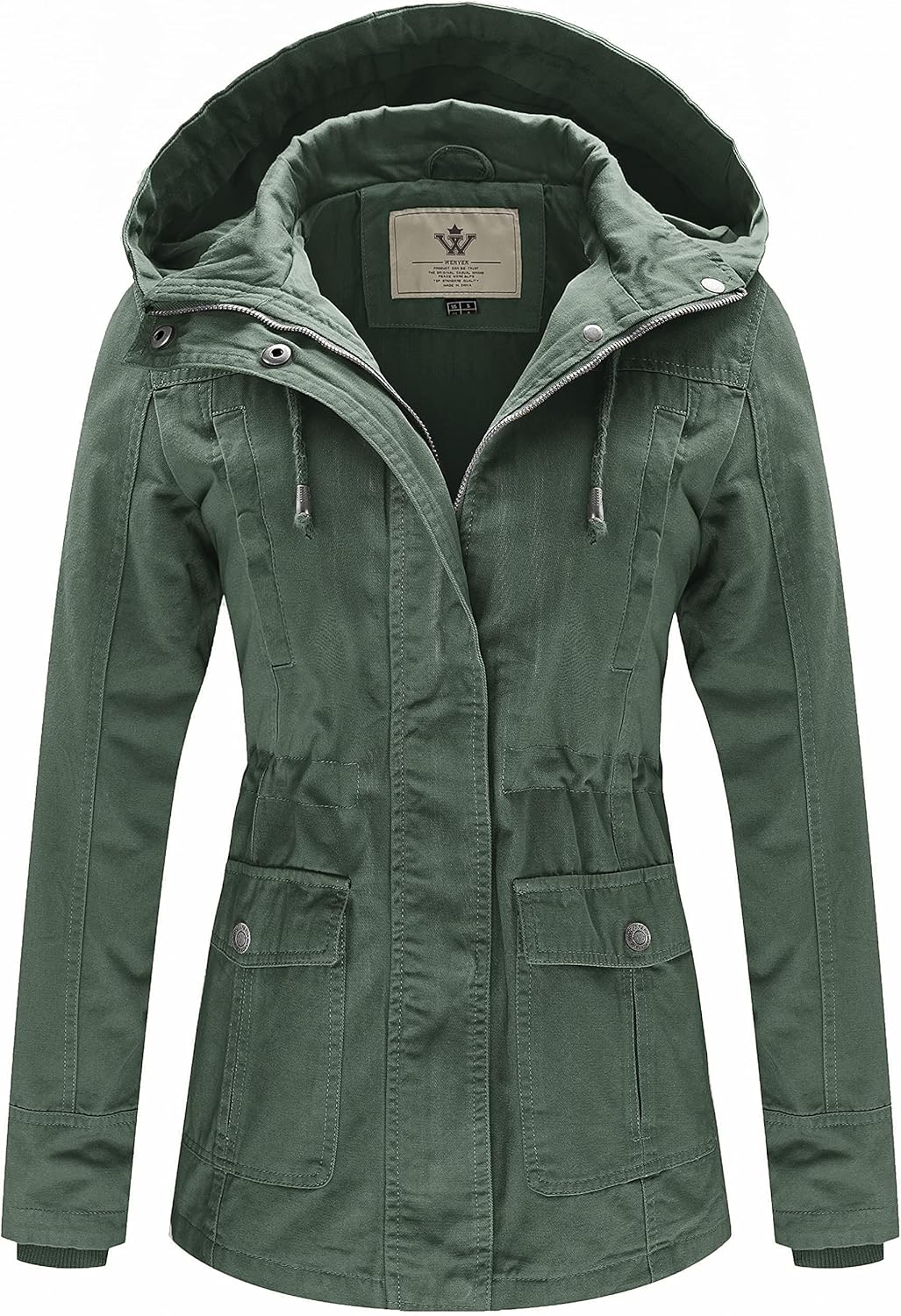 WenVen Women's Cotton Military Jacket for Casual Style Lovers