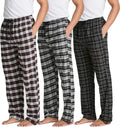 Real Essentials for Men 3-Pack Pajama Pants - Knit Cotton Flannel