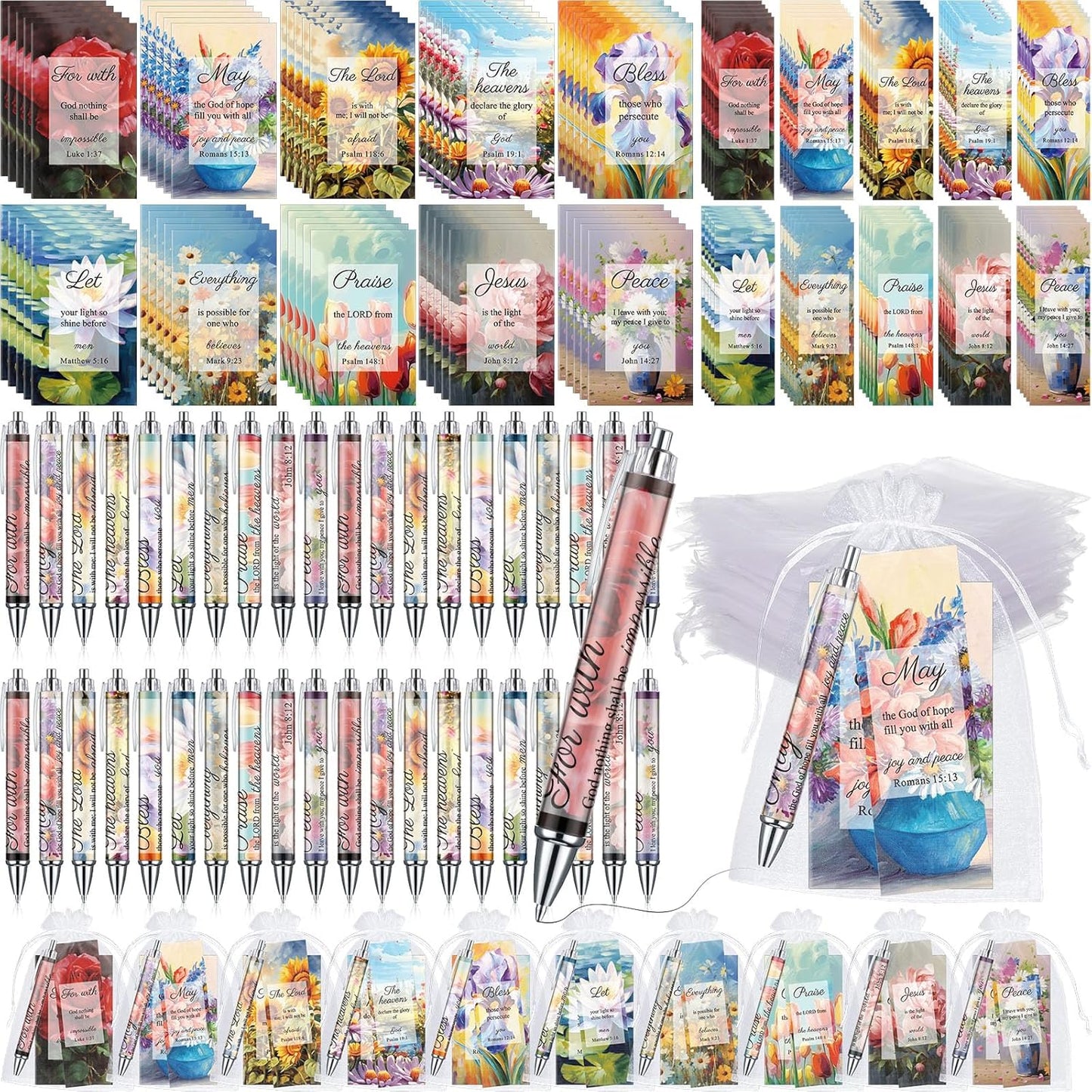 200 Pcs Christian Gifts for Women with Notebooks and Pens