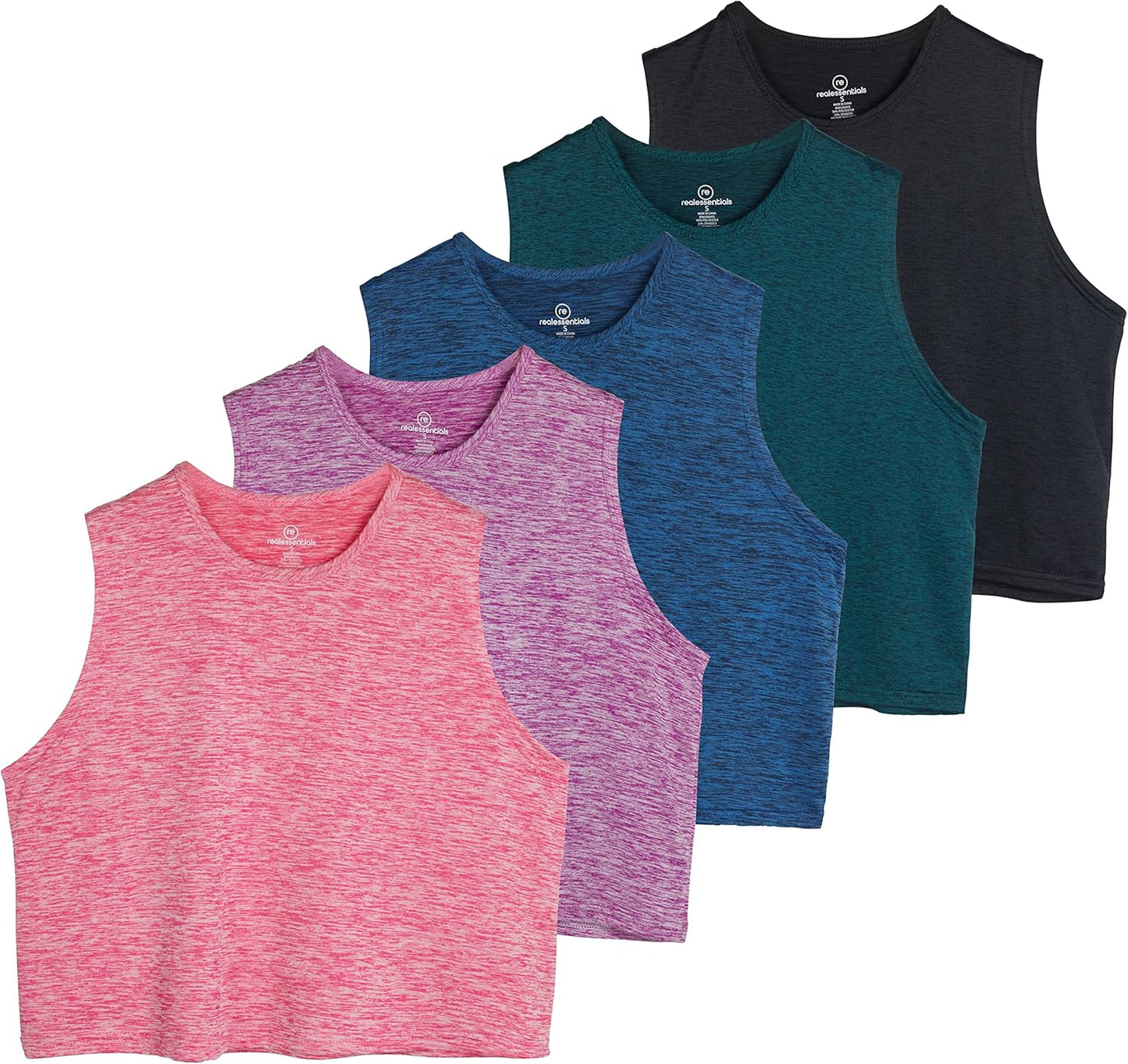 Women's Dry Fit Crop Tank Tops - 5 Pack for Active Lifestyle