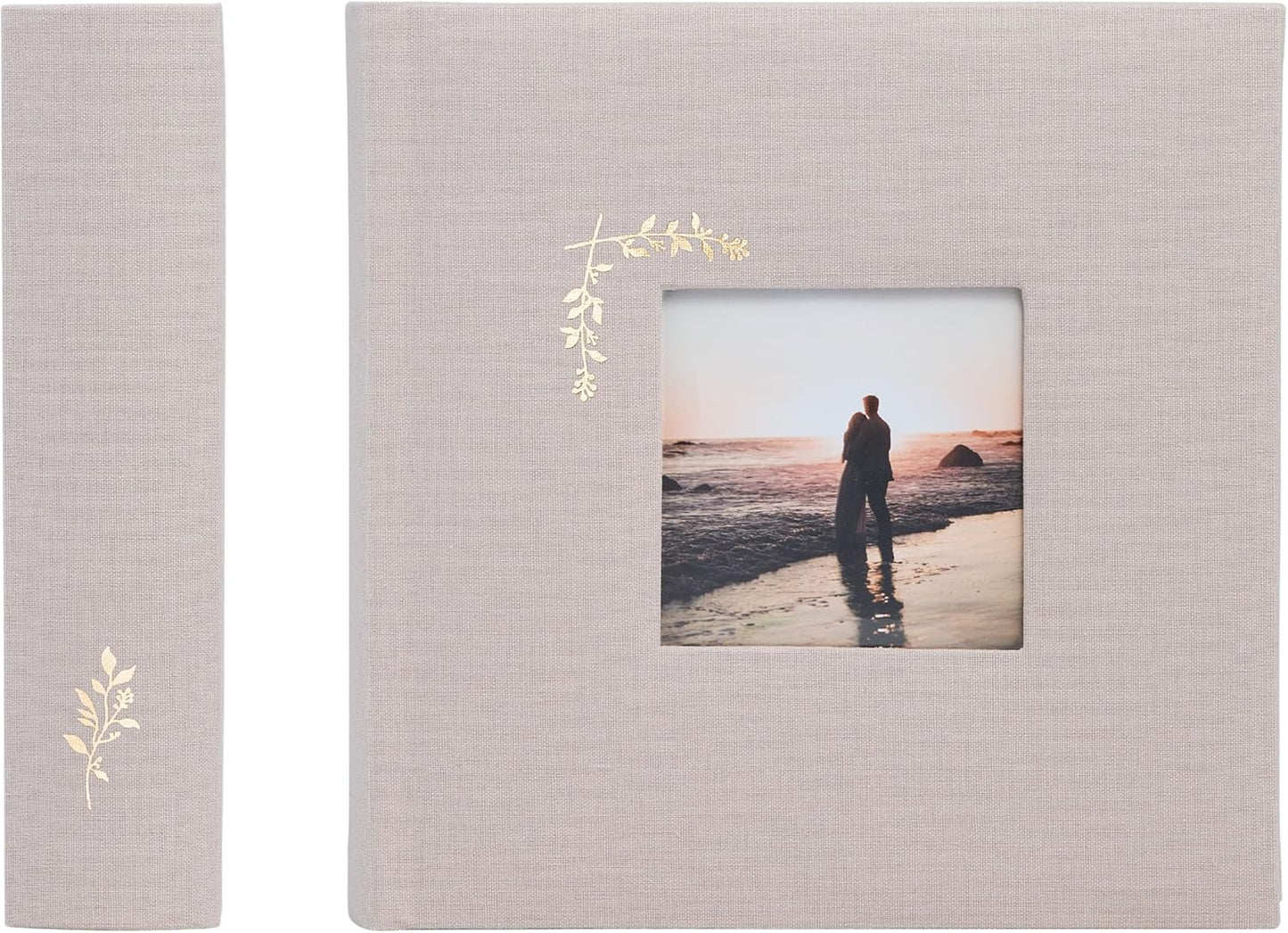 Elegant Linen Photo Album with 200 Acid-Free Pockets for 4x6 Pics