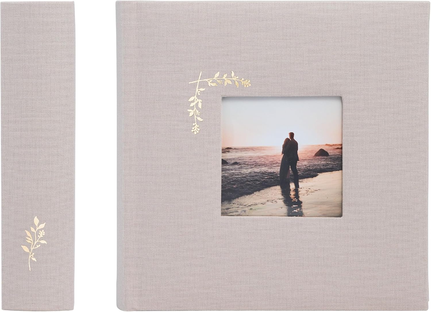 Elegant Linen Photo Album with 200 Acid-Free Pockets for 4x6 Pics