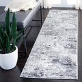 Runner Rug 2ft 2in x 10ft Grey & Ivory - Modern Abstract Runner
