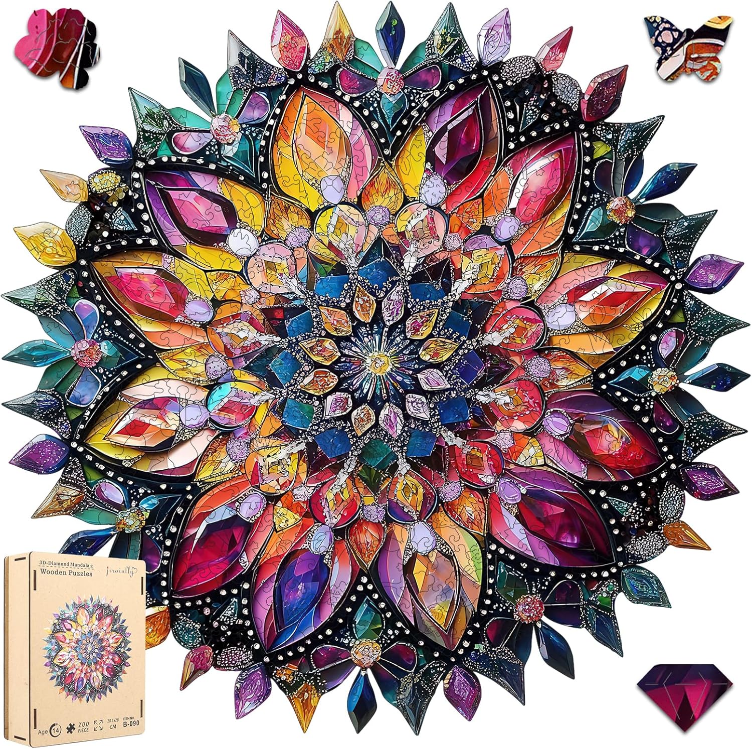Wooden Jigsaw Puzzles 500 Pcs - Luxurious Diamond Mandala
