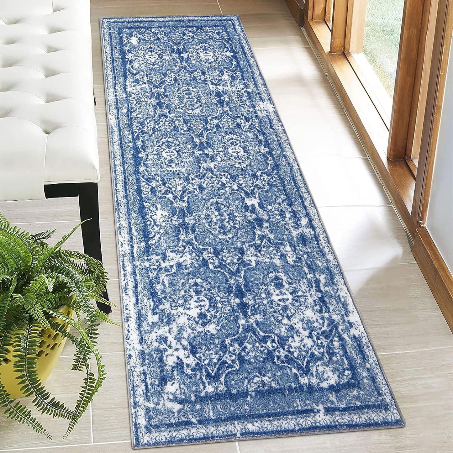 Vaukki Vintage Shaggy Soft Laundry Runner Rug for Home Use