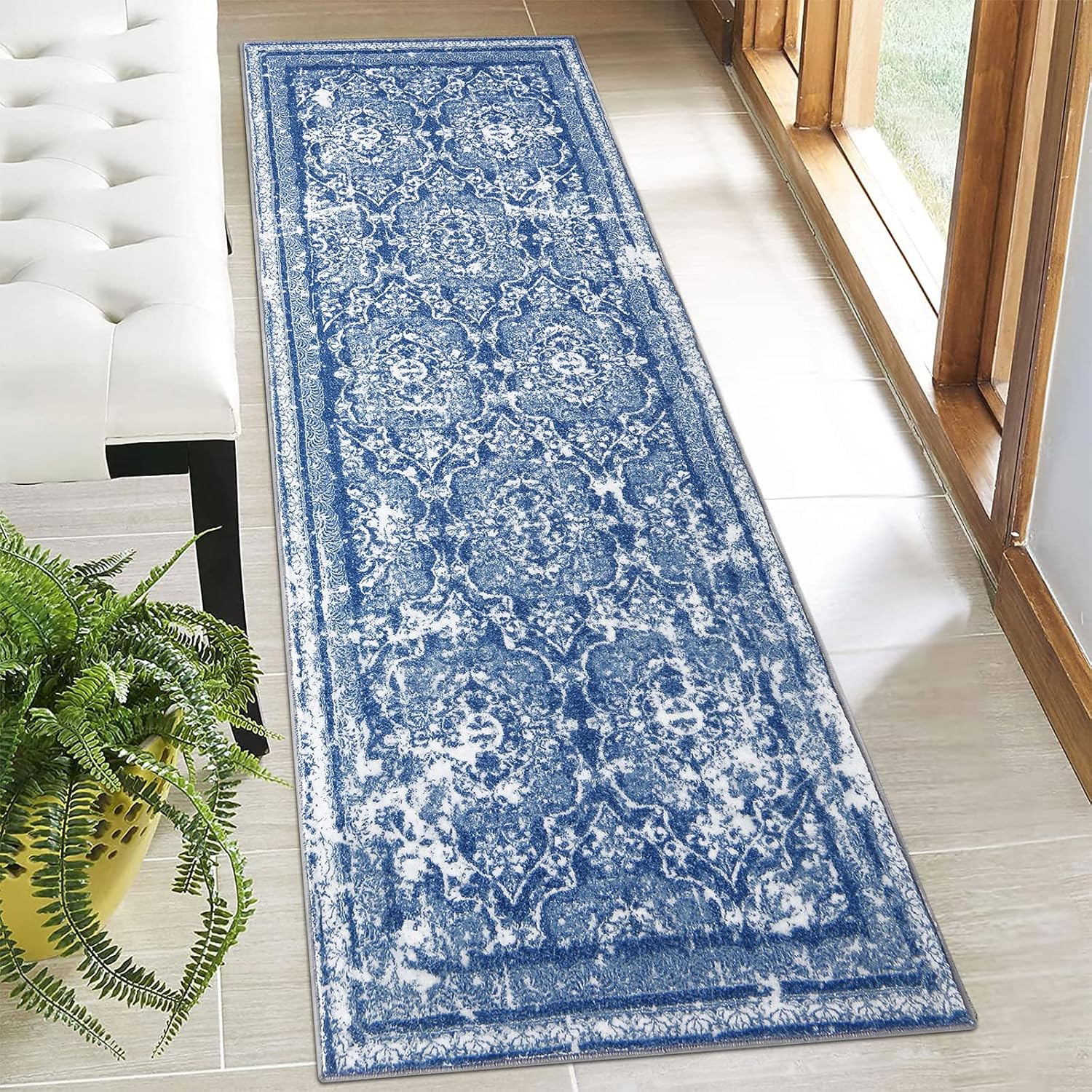Vaukki Vintage Shaggy Soft Laundry Runner Rug for Home Use